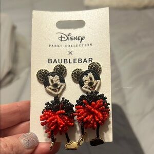 Disney BaubleBar Mickey Earrings - Black and Red park Exclusive